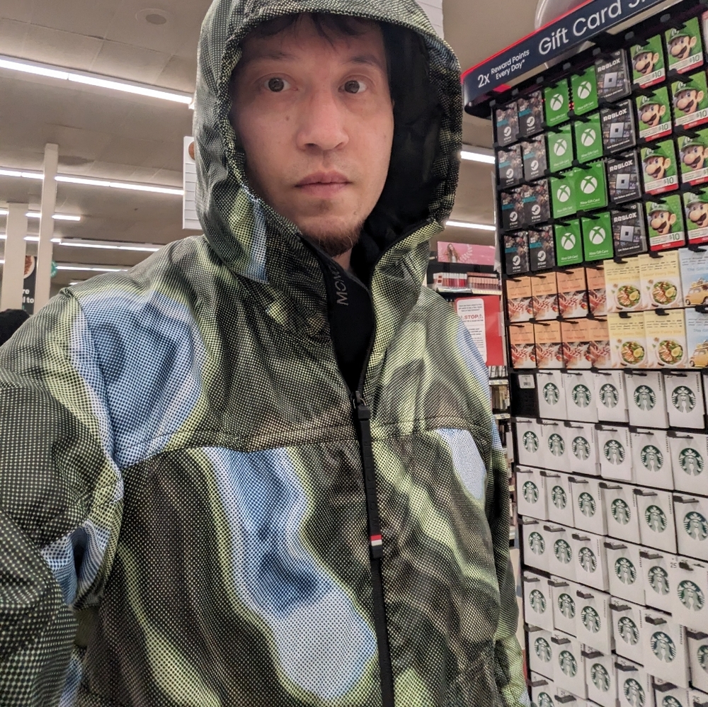 Moncler rain jacket medium unisex Peyrus Printed Technical Jacket